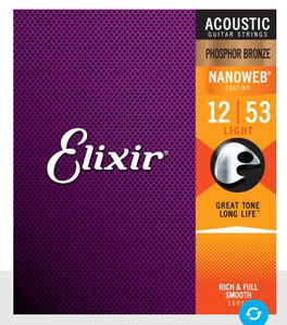 Elixir nanoweb light acoustic strings 12-53