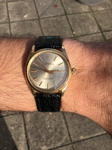 Rolex Oyster Perpetual Ref 1007 - 14ct Gold & Leather Strap