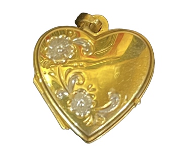 9ct Gold Patterned Heart Pendant