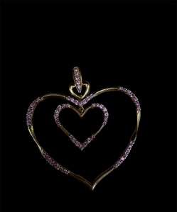 9ct Gold Large Pink Heart
