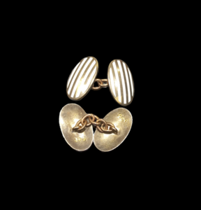 9ct gold and white Cuff Links