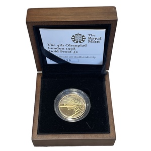 The 4th Olympiad London 1908 Gold Proof £2 Coin