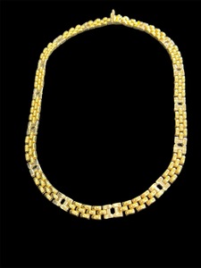 9ct 3 row link necklace