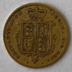 1849 Half Sovereign | Shield Back
