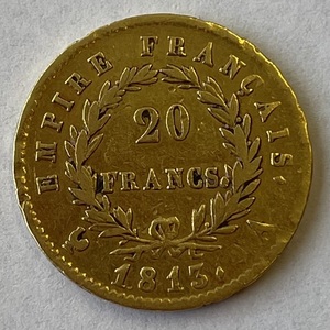 1813 Twenty Francs Gold Coin | Napoleon Laureate Head